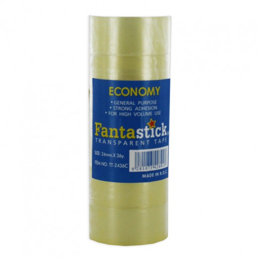FANTASTICK Tape 24 mm Clear 6 Rolls