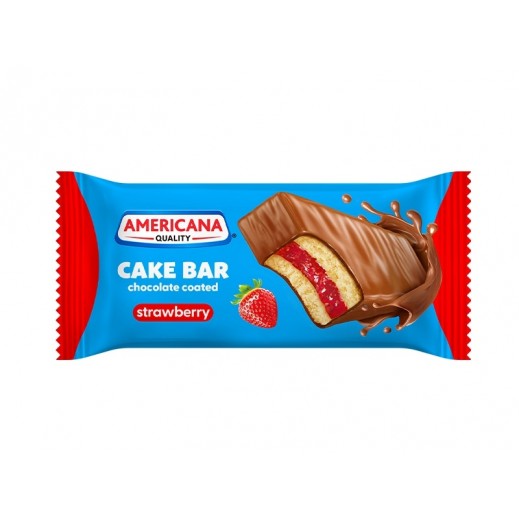 Americana Chocolate Coated Strawberry Cake Bar 35 g - delivered by Taw9eel Fast