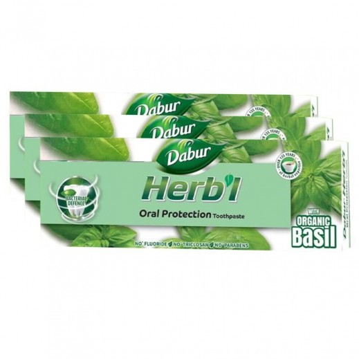 Dabur Herbal Oral Protection Toothpaste with Organic Basil 3 x 150 g