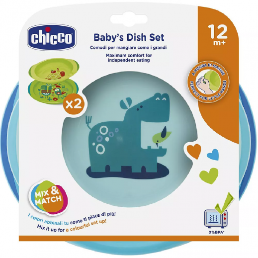 Chicco Baby's Dish Set 12M+ For Boy