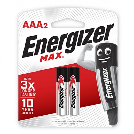 Energizer  1.5 V AAA Alkaline Batteries  – 2 Pcs - delivered by Taw9eel Fast