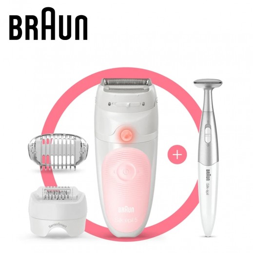 Braun  Silk-épil Wet & Dry Epilator with 3 Extras Including Bikini Styler - delivered by Taw9eel Fast