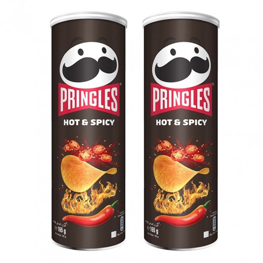 Pringles Hot & Spicy Potato Chips 2 x 165g - delivered by Taw9eel Fast