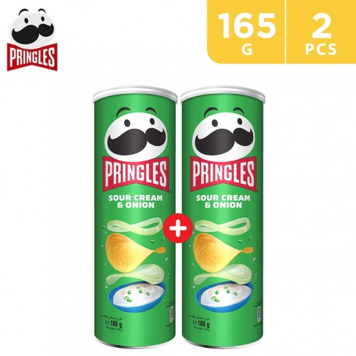 Pringles Sour Cream & Onion Chips 2 x 165 g - delivered by Taw9eel Fast