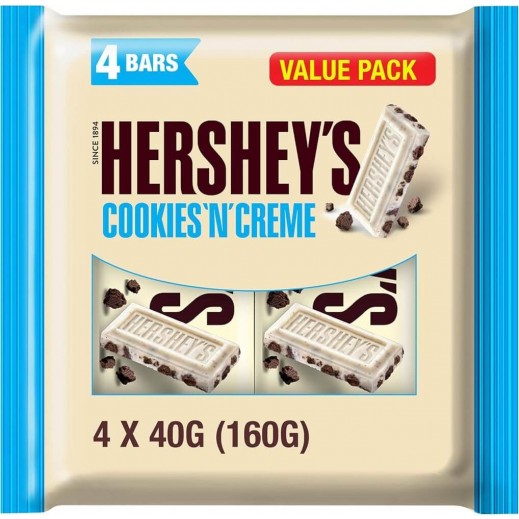 Hershey's Cookies N Creme White Chocolate 4 x 40 g - delivered by Taw9eel Fast