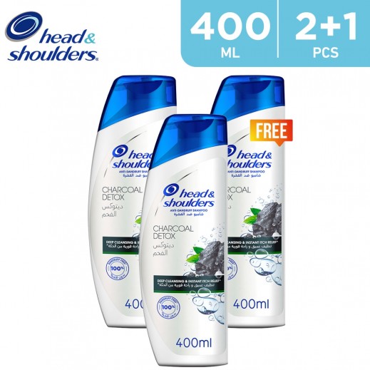 Buy Head & Shoulders Charcoal Detox Anti Dandruff Shampoo 400 ml 2 + 1