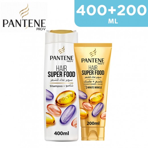 Pantene Super Food Hair Conditioner + Mask 200 ml + Shampoo 400 ml