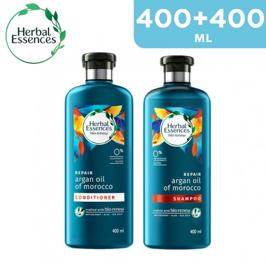 Herbal Essences Argan Oil Of Morocco Shampoo 400 ml + Conditioner 400 ml - delivered by Taw9eel Fast