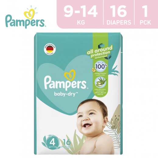 Pampers Baby-Dry Aloe Vera 16 Diapers Size 4 (9-14 kg) 