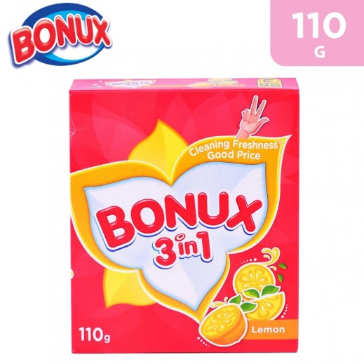 Bonux Lemon Semi Automatic Detergent Powder 110 g - delivered by Taw9eel Fast