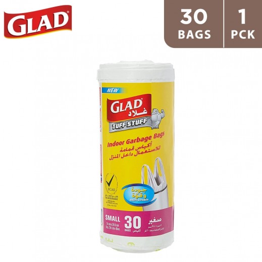 Glad Indoor Garbage Bags 30 Bags Small - delivered by Taw9eel Fast