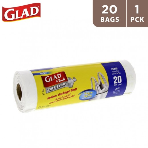 Glad Indoor Garbage Bags 20 Bags Large - delivered by Taw9eel Fast