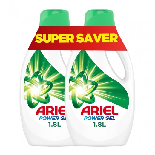 Ariel Power Gel Original Laundry Liquid Detergent 2 x 1.8 L - delivered by Taw9eel Fast