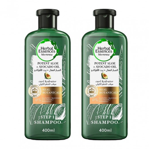 Herbal Essences Sulfate Free Potent Aloe + Avocado Oil Hair Shampoo 2 × 400ml