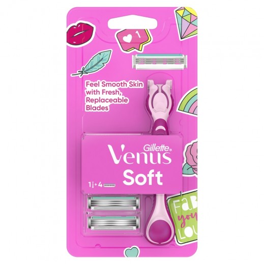 Gillette Venus Soft Razor (3 Blades + 1 Free) - delivered by Taw9eel Fast