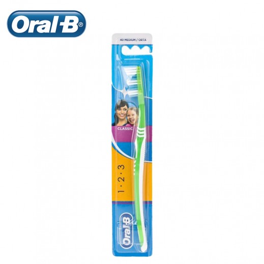 Oral-B 1 2 3 Classic Toothbrush 40 Medium - delivered by Taw9eel Fast
