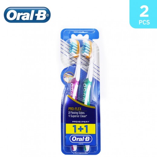 Oral-B Toothbrush Pro Expert Pro Flex Soft 38 1+1 Free  - delivered by Taw9eel Fast