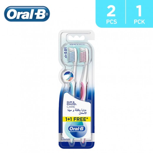 Oral-B Gum & Enamel Care Toothbrush Xtra Soft 40 1 + 1 Free - delivered by Taw9eel Fast