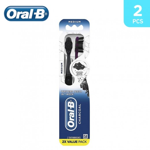 Oral-B Charcoal Toothbrush Medium (2 Pieces)