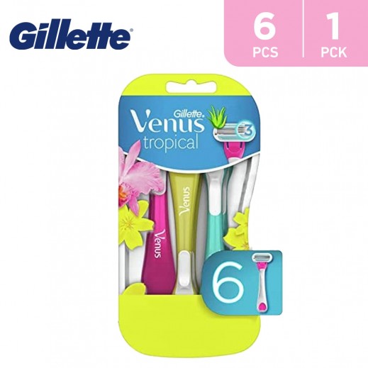 Gillette Venus Tropical Women's Disposable Razor 4 + 2 Free - delivered by Taw9eel Fast