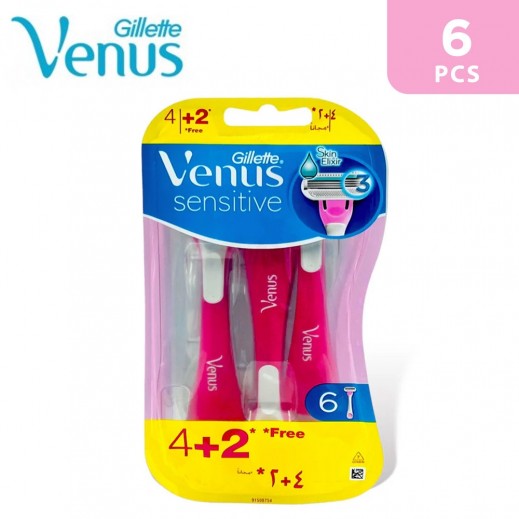Gillette Venus Sensitive Disposable Razors 4 + 2 Free