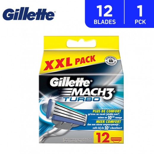 Gillette Mach3 Turbo Razor Blades 12 pieces