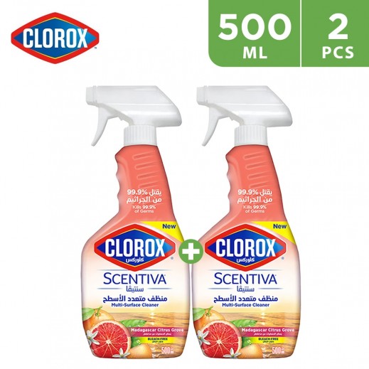 Clorox Scentiva Madagascar Citrus Grove Multi-Surface Cleaner 2 x 500 ml - delivered by Taw9eel Fast