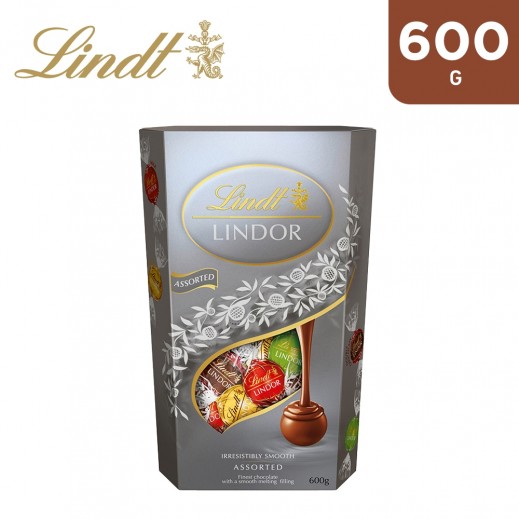 Lindt Lindor Silver Assorted Chocolate Truffles 600 g - delivered by Taw9eel Fast