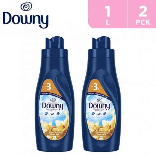 Downy Vanilla & Musk Concentrate Fabric Conditioner 2 x 1 L - delivered by Taw9eel Fast