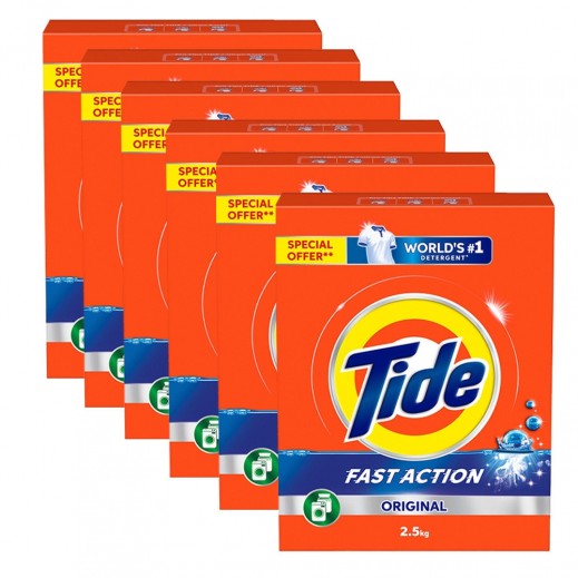 Tide Fast Action Laundry Detergent Powder 6 x 2.5 kg