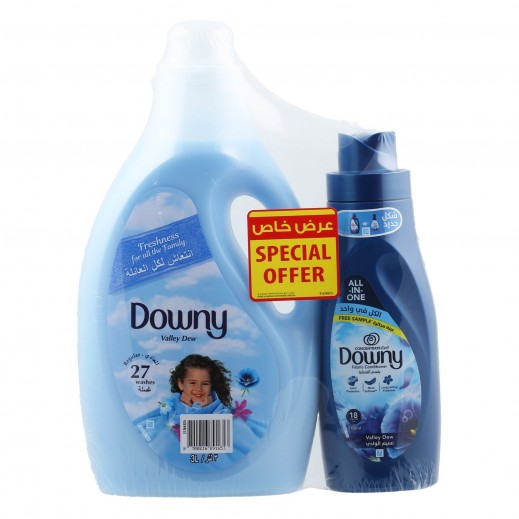 Downy Valley Dew Fabric Softener 3 L + Free Valley Dew Conditioner 700 ml 