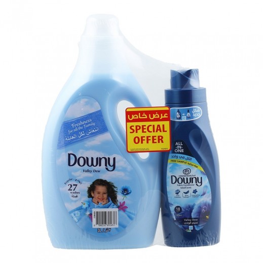Downy Valley Dew Fabric Softener 3 L + Free Valley Dew Conditioner 700 ml 