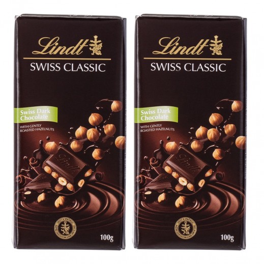 Lindt Dark Hazelnut Chocolate 2 x 100 g