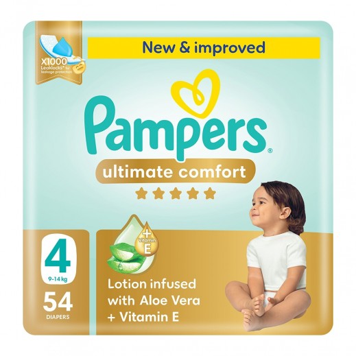 Pampers Ultimate Comfort Size 4 Diapers 9 -14 kg 54 Pcs
