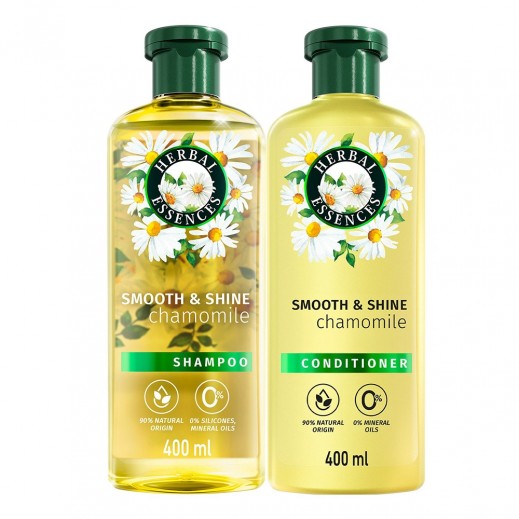 Herbal Essences Smooth & Shine Chamomile Shampoo 400ml + Conditioner 400ml