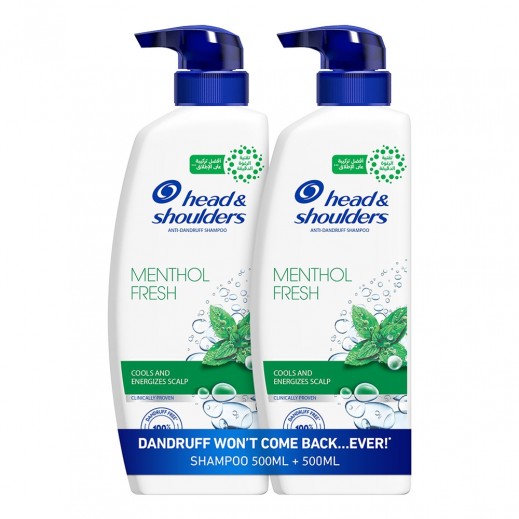 Head & Shoulders Menthol Fresh Shampoo 2x500ml