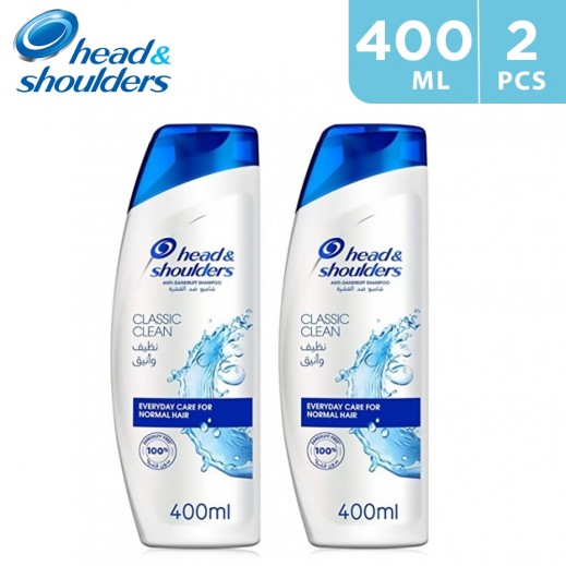 Head & Shoulders Classic Clean Anti-Dandruff Shampoo 2 x 400 ml - delivered by Taw9eel Fast