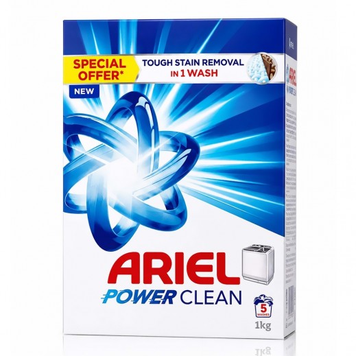 Ariel Power Clean Semi Automatic Laundry Detergent Powder 1kg