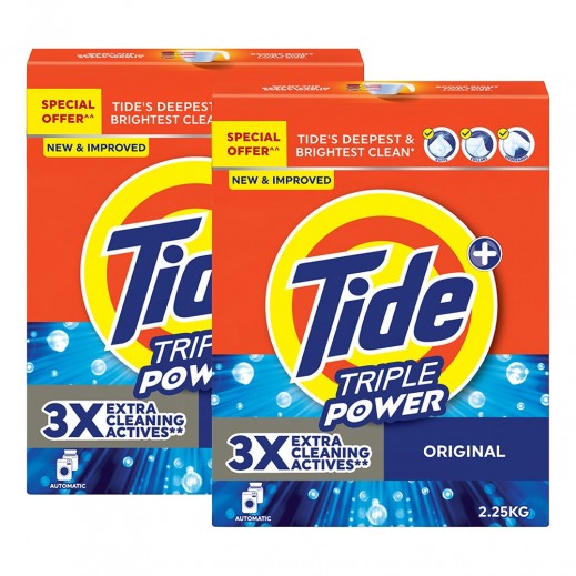 Tide Automatic Original Laundry Detergent Triple Powder 2 × 2.25Kg