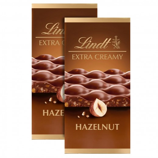 Lindt Extra Creamy Hazelnut Chocolate 2 x 80g