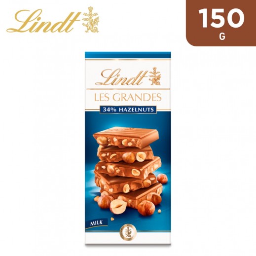 Lindt Les Grandes 34% Hazelnut Milk Chocolate 150 g - delivered by Taw9eel Fast