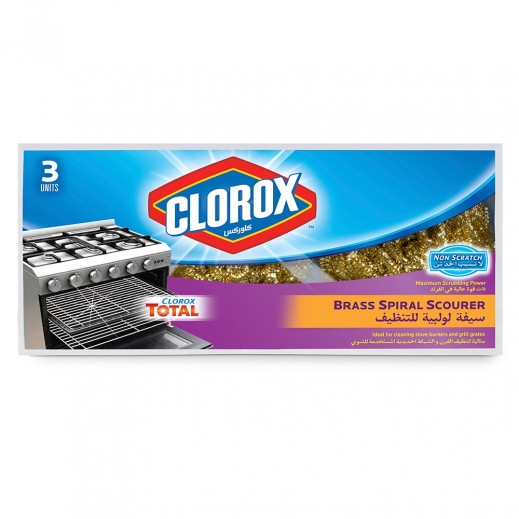 Clorox Brass Spiral Scourer - 3 Pieces