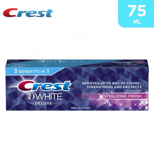 Crest 3D White Deluxe Vitalizing Fresh Toothpaste 75 ml - delivered by Taw9eel Fast