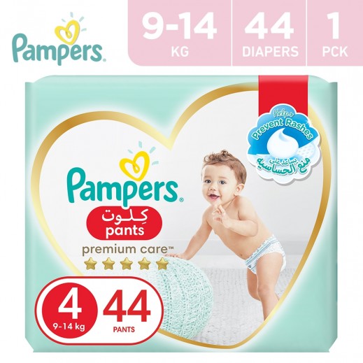Pampers Premium Care 44 Pants Size 4 (9-14 kg)   - delivered by Taw9eel Fast