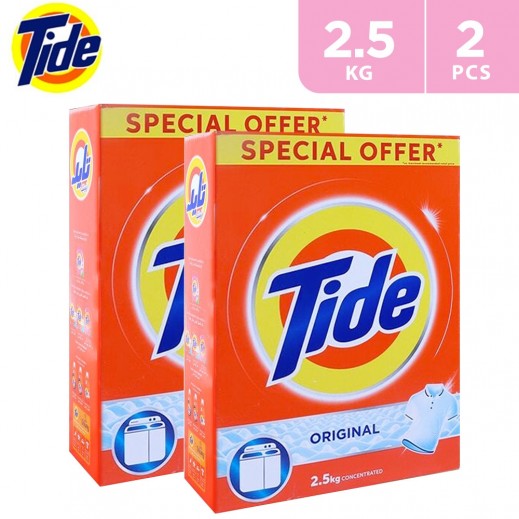 Tide Semi Automatic Laundry Powder Detergent Original Scent 2 x 2.5 Kg