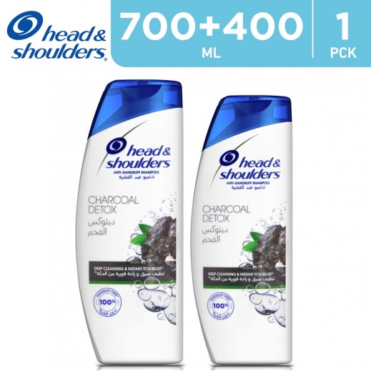 Head & Shoulders Charcoal Shampoo 700 + 400 ml Free - delivered by Taw9eel Fast