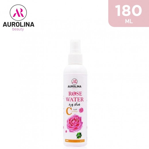 Aurolina Beauty Natural Spray Distilled Rose Water with Vitamin C 180 ml - delivered by Taw9eel Fast