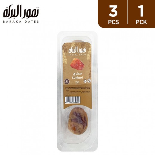 BarakaDates Rutab Sukkari Snack Pack 3 Pcs - delivered by Taw9eel Fast