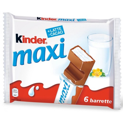 Kinder Maxi Chocolate Bar with Milky Filling 6 x 21 g - delivered by Taw9eel Fast