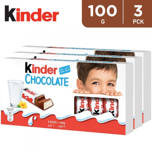 Kinder Chocolate Pack of 8 Bars - 3×100g